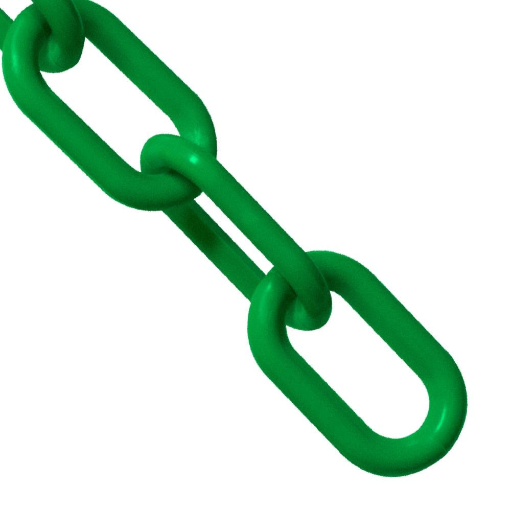 50014-10 Mr 10-Foot Length 2-Inch Link Diameter Safety Green Chain Plastic Barrier Chain