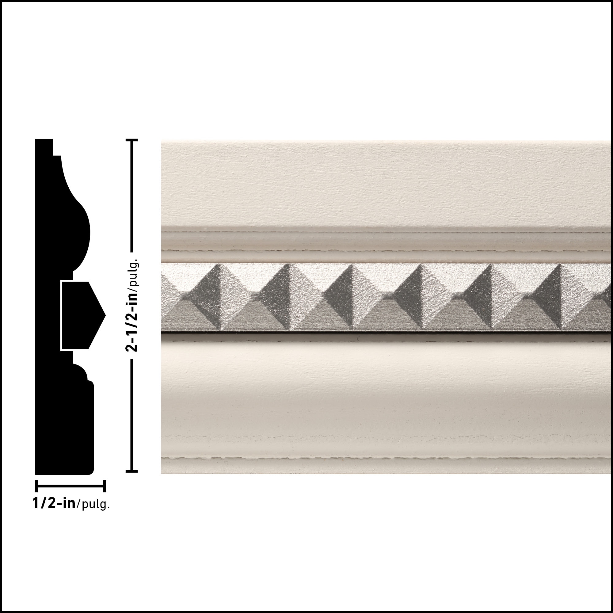 Ornamental Mouldings 1330-8PRIM03SLV Chair-Rail-Moulding - View #3