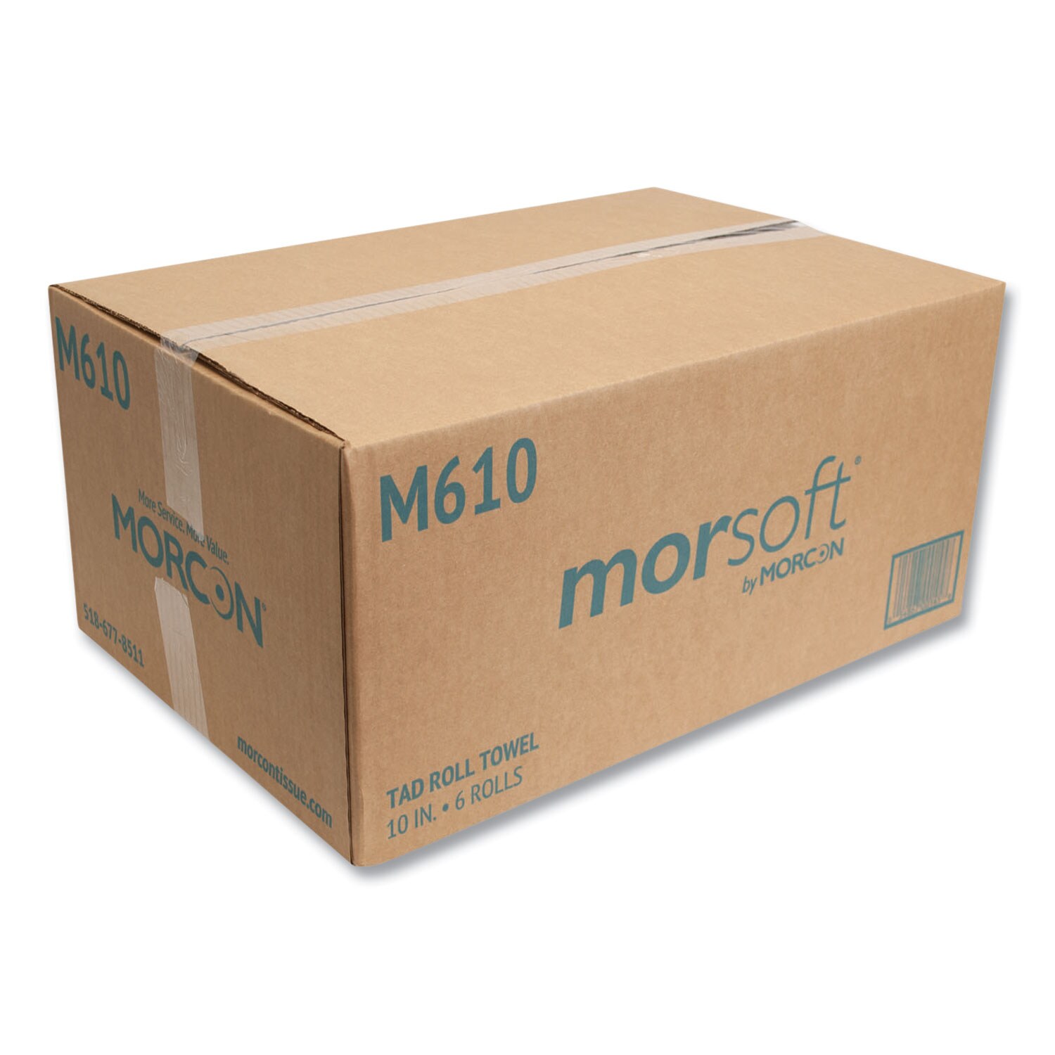 Morcon 10 Inch TAD Roll Towels 1 Ply 10 x 500 ft White 6 Rolls