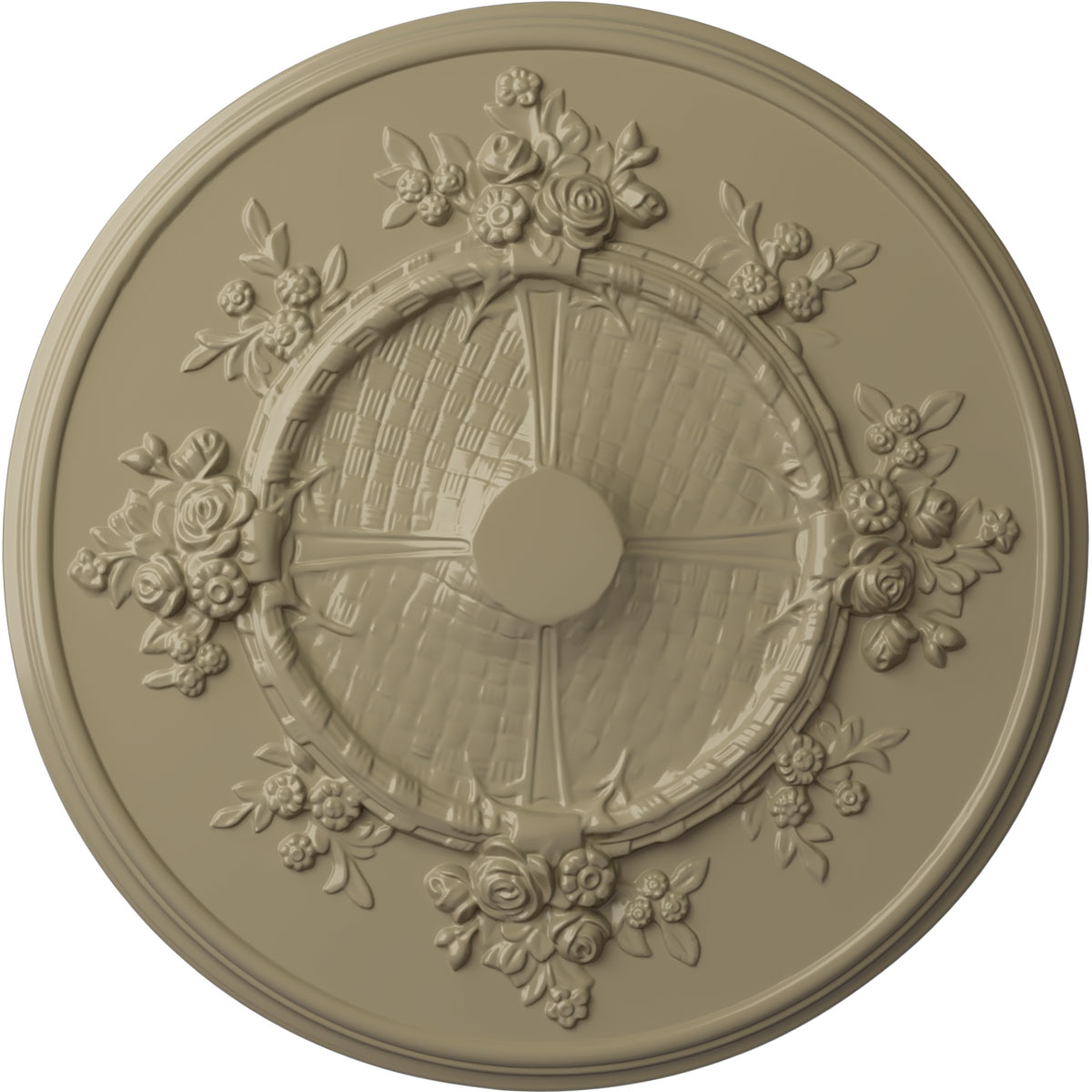 Ekena Millwork CM27FLGDF Flower 27-in W x 27-in L Painted Gobi Desert Polyurethane Whole Ceiling Medallion