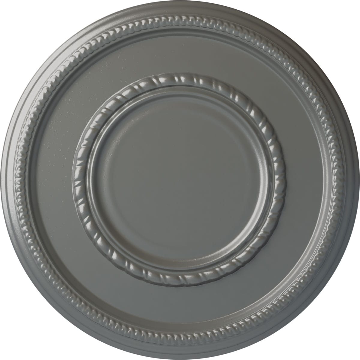 Ekena Millwork CM17FESLS Federal Roped Large 17.375-in W x 17.375-in L Painted Silver Polyurethane Whole Ceiling Medallion