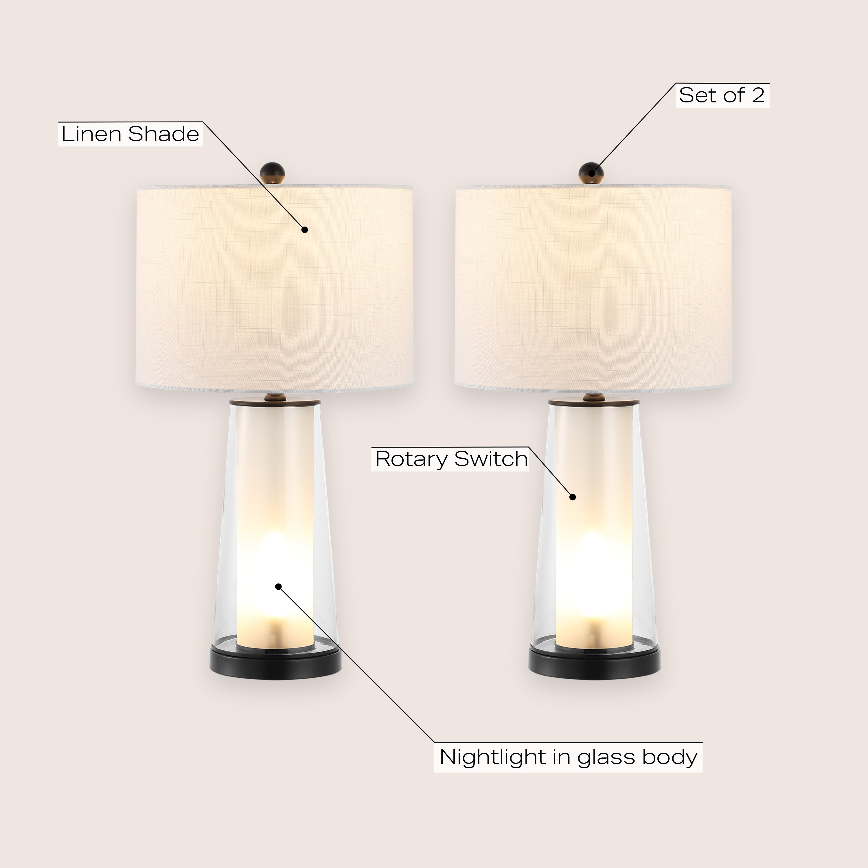 JONATHAN  Y JYL1137C-SET2 Table-Lamps - View #3