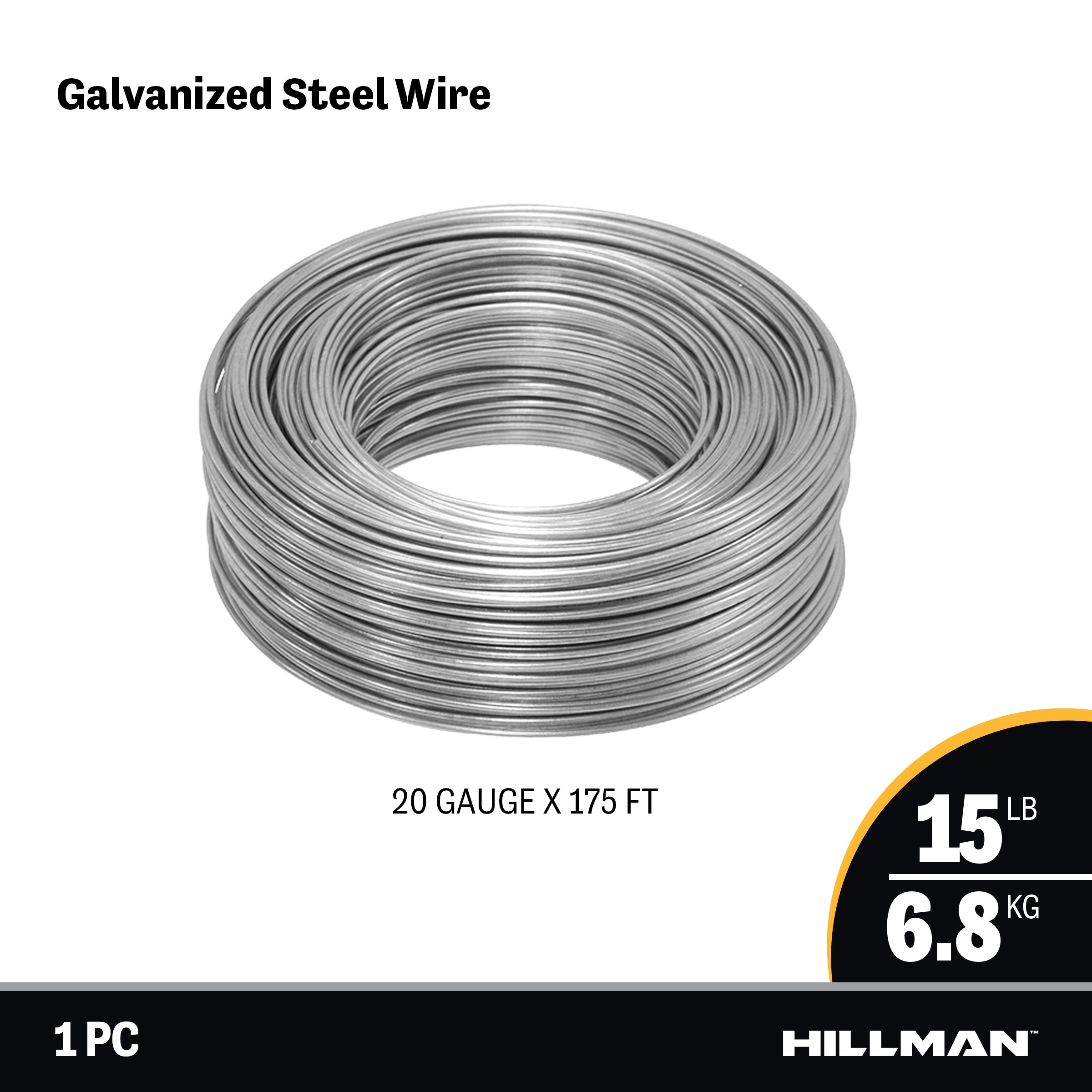 100 Ft. 150 Lb. 12-gauge Galvanized Wire, Hillman Steel Solid Gauge Anchor  Ft