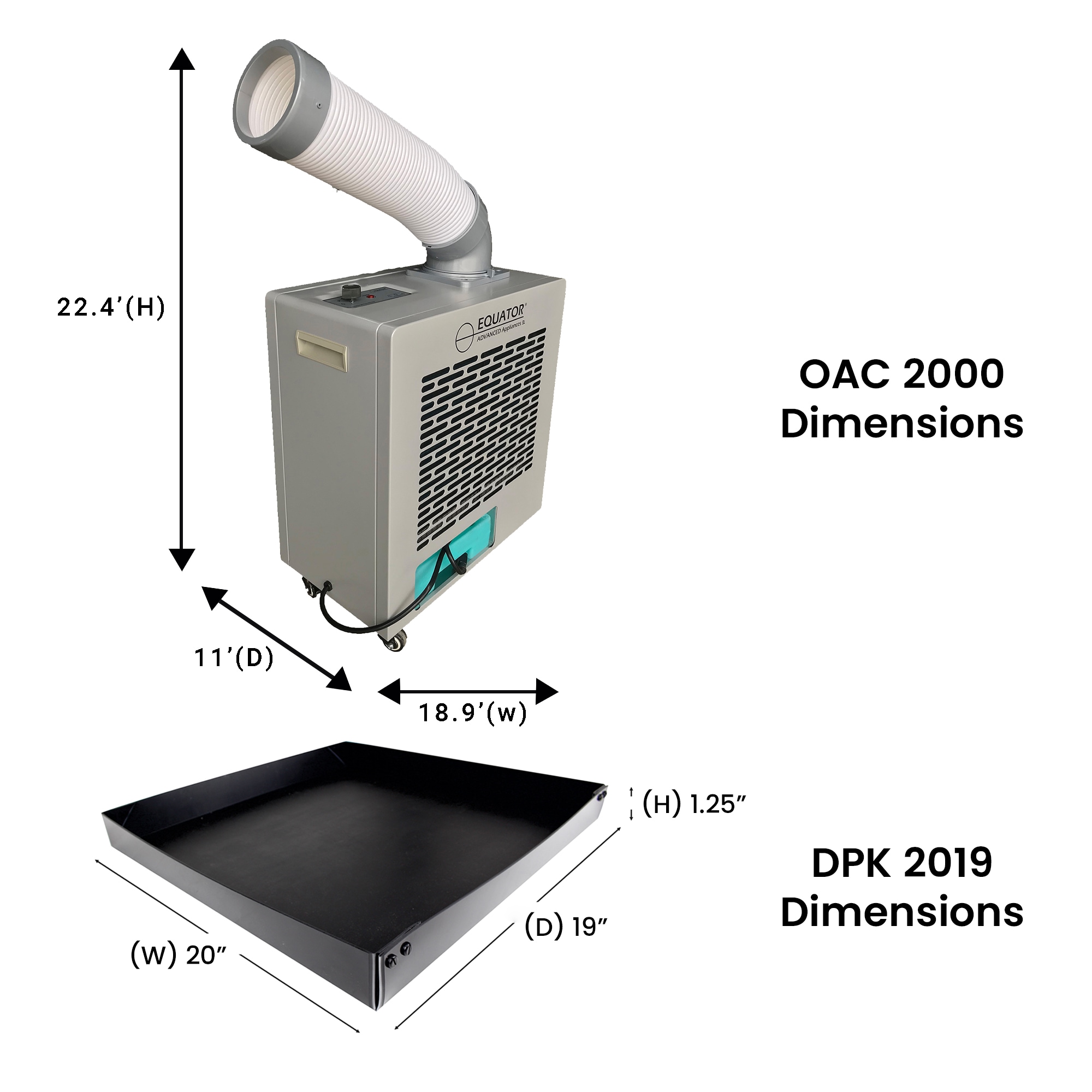 Equator Advanced Appliances (110-Volt) Silver Vented Portable Air Conditioner Cools 300-sq ft OAC 2000 + DPK Sansujyuku sansujyuku.com