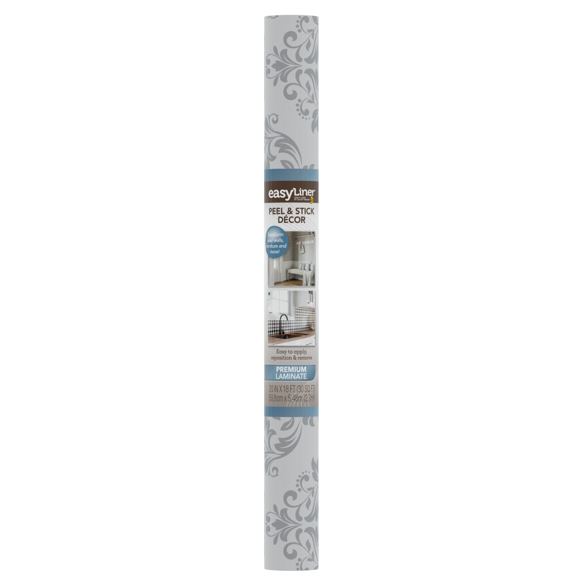Duck 288057 EasyLiner Peel Stick Decor Premium Removable Adhesive 20-Inches x 18-ft Victorian Shelf liner