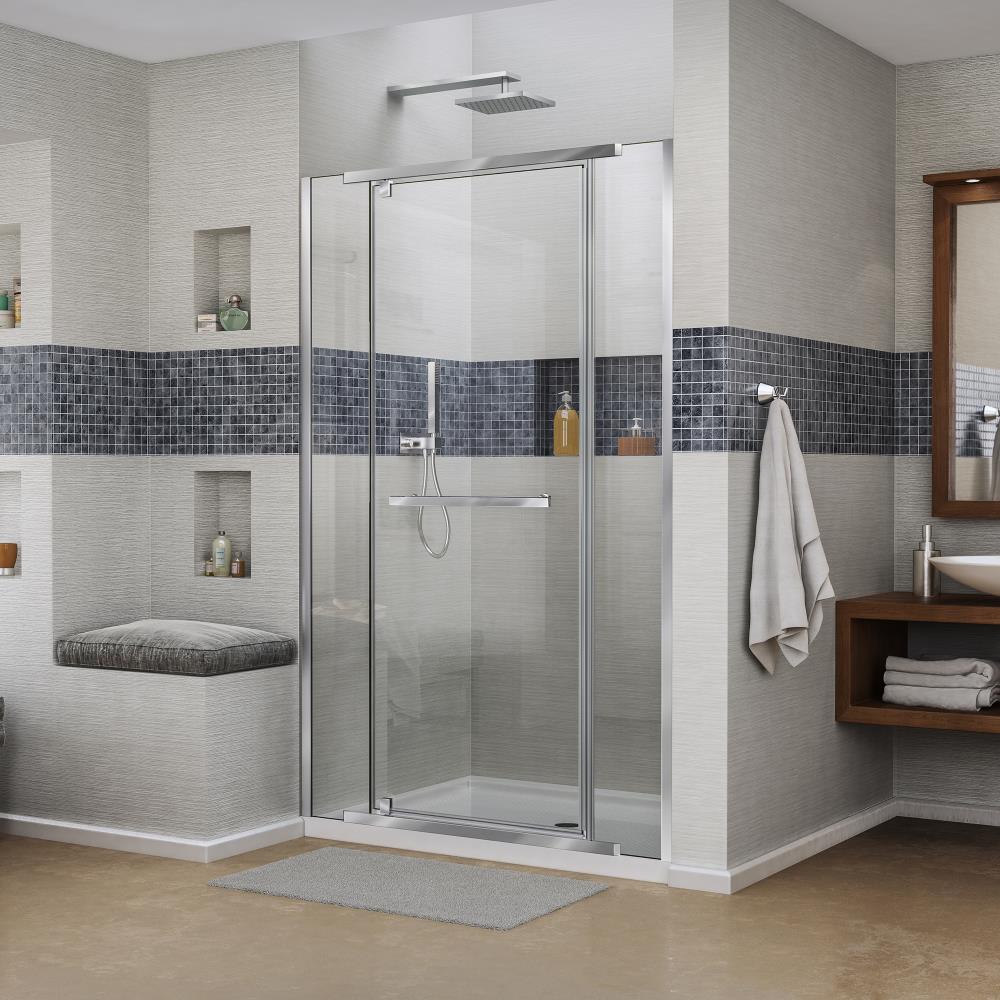 DreamLine DL-6447C-01CL Vitreo-X 40 -Piece 32-in W x 60-in L x 75-in H Alcove shower kit ( Center Drain) Chrome Hardware Included