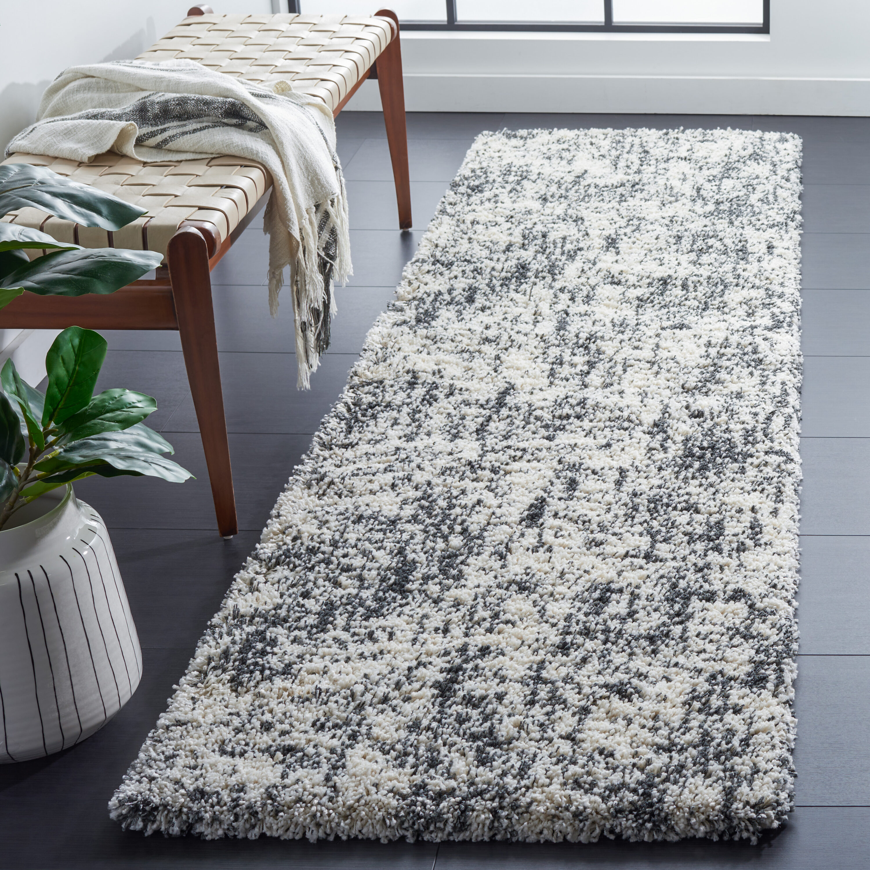 Safavieh - Hudson Shag 294A Ivory Dark Grey 2ft-3in x 8ft