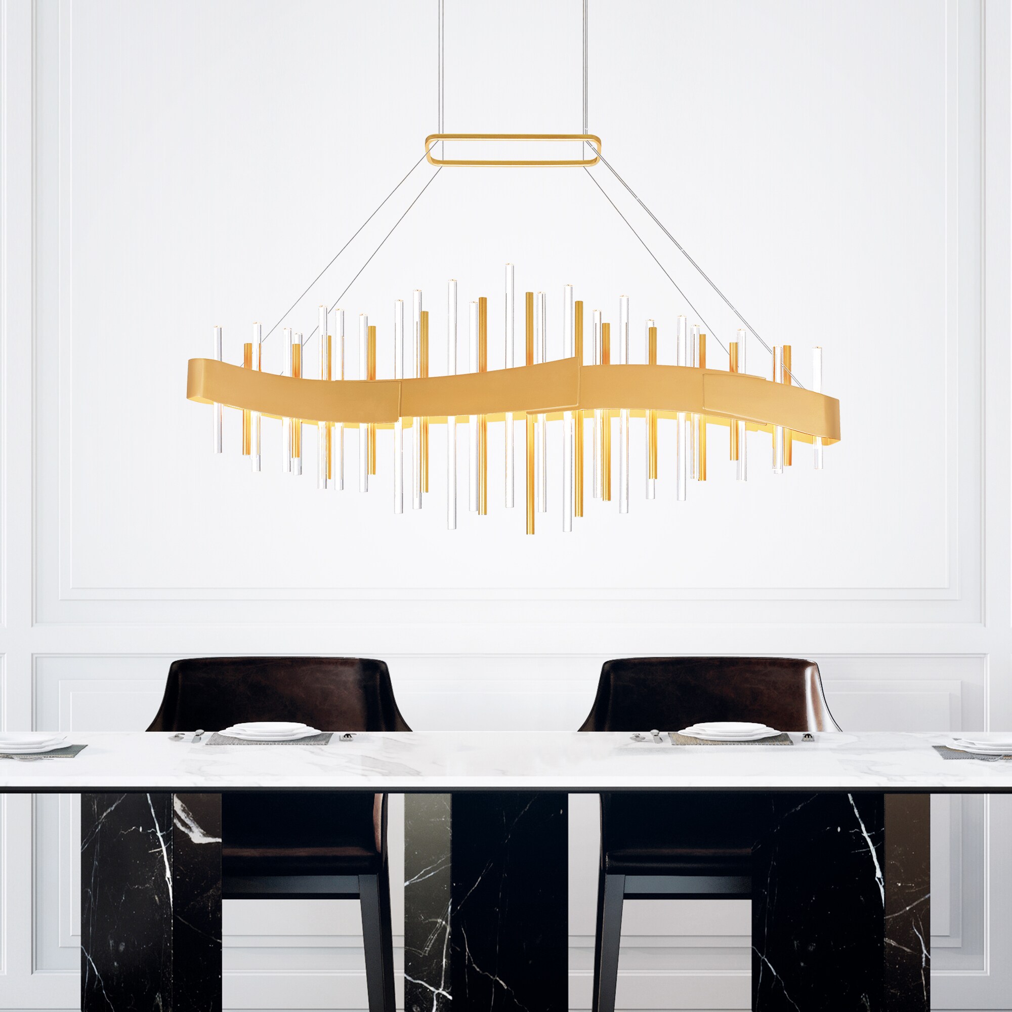 Scott Living Marion Soft Gold Modern/Contemporary Chandelier