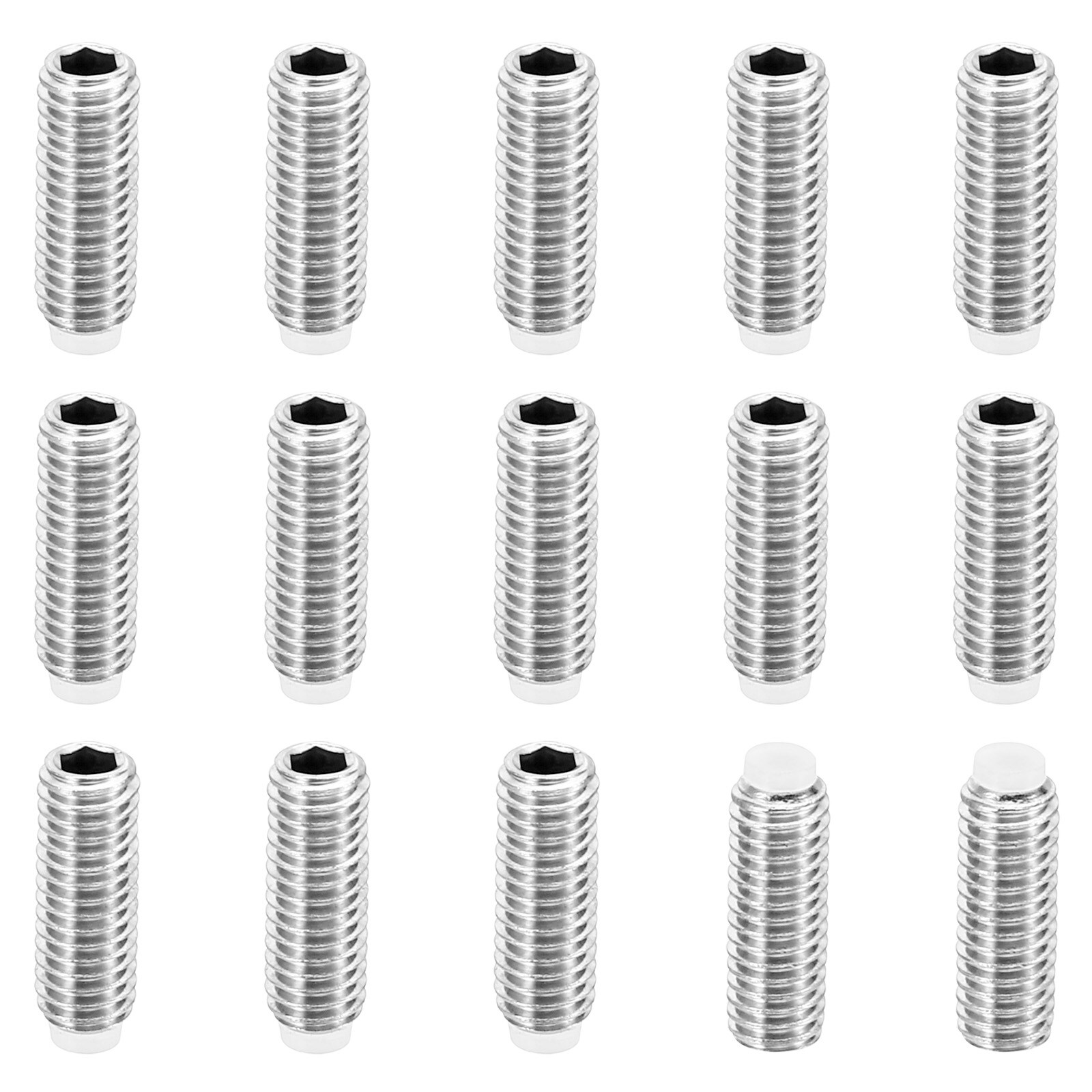 PATIKIL M5x14mm Nylon Tip Grub Screw 15pcs Metric Hex Socket Head Cup Point Anti Slip Set Screws Internal Hex Drive Hardware 304 Stainless Steel