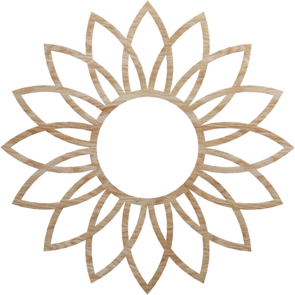 Ekena Millwork CMWP34X34X0250DARO Daisy Fretwork 34-in W x 34-in L Contemporary Red Oak Wood Whole Ceiling Medallion