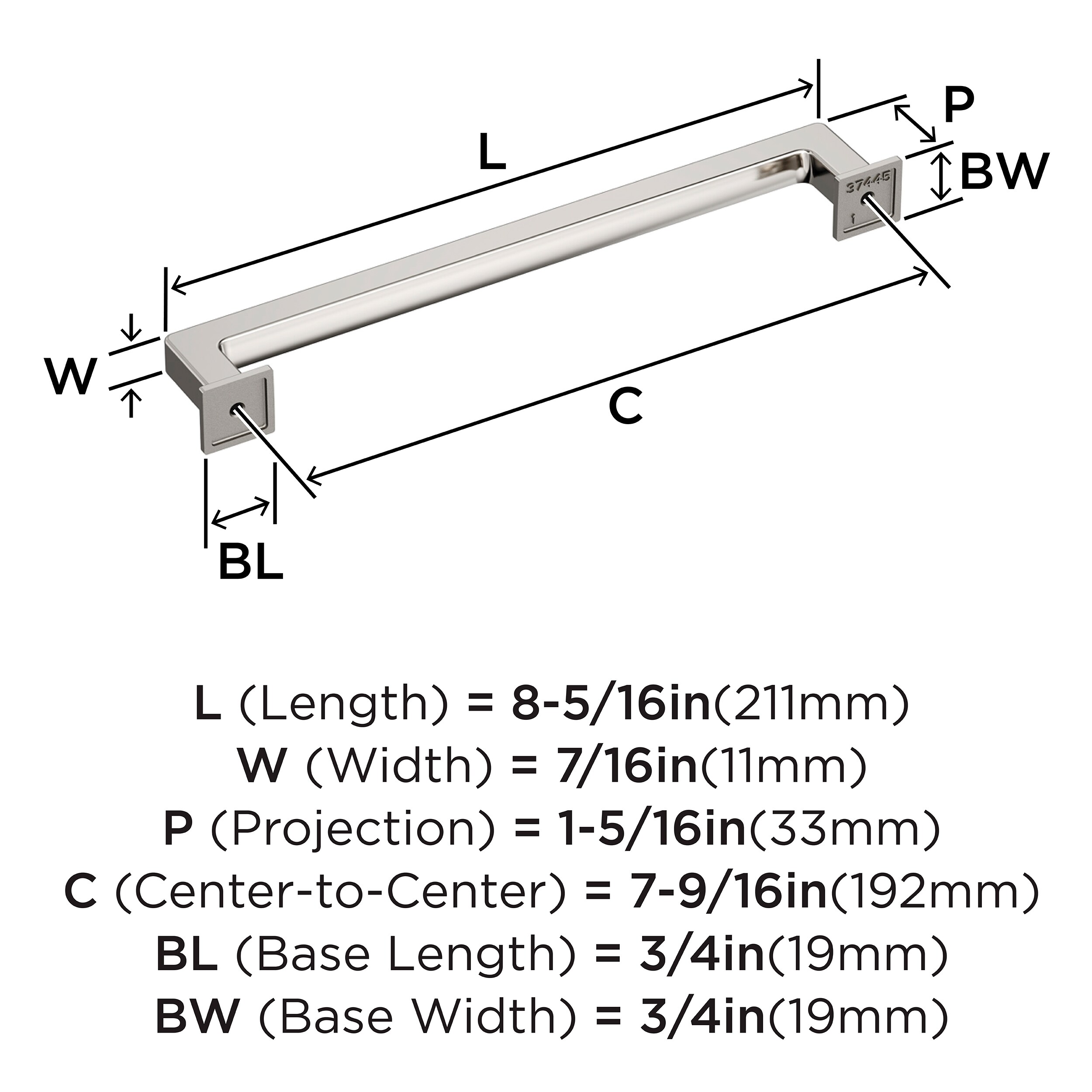 Amerock BP37445PN Cabinet-Pulls - View #4