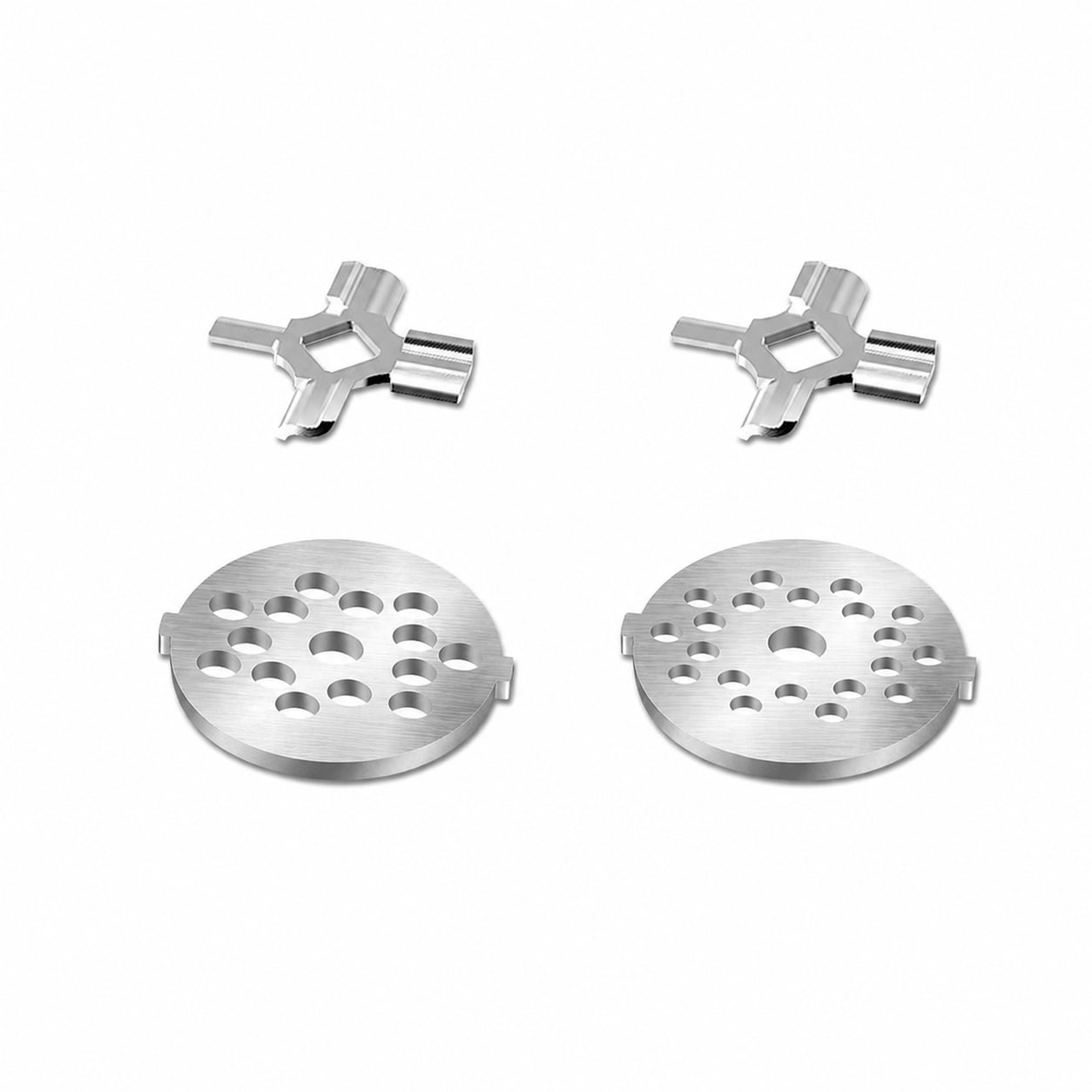 Aoibox LABBYT8G  Stainless Steel Meat Grinder Plate Discs and Blades Set for Stand Mixer Food Grinder Attachment Includes Two Sharp Blades and Two Plates