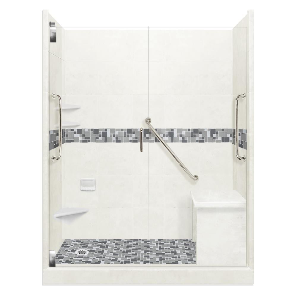 American Bath Factory Freedom Grand Natural Buff/Newport/Satin Nickel 2 ...