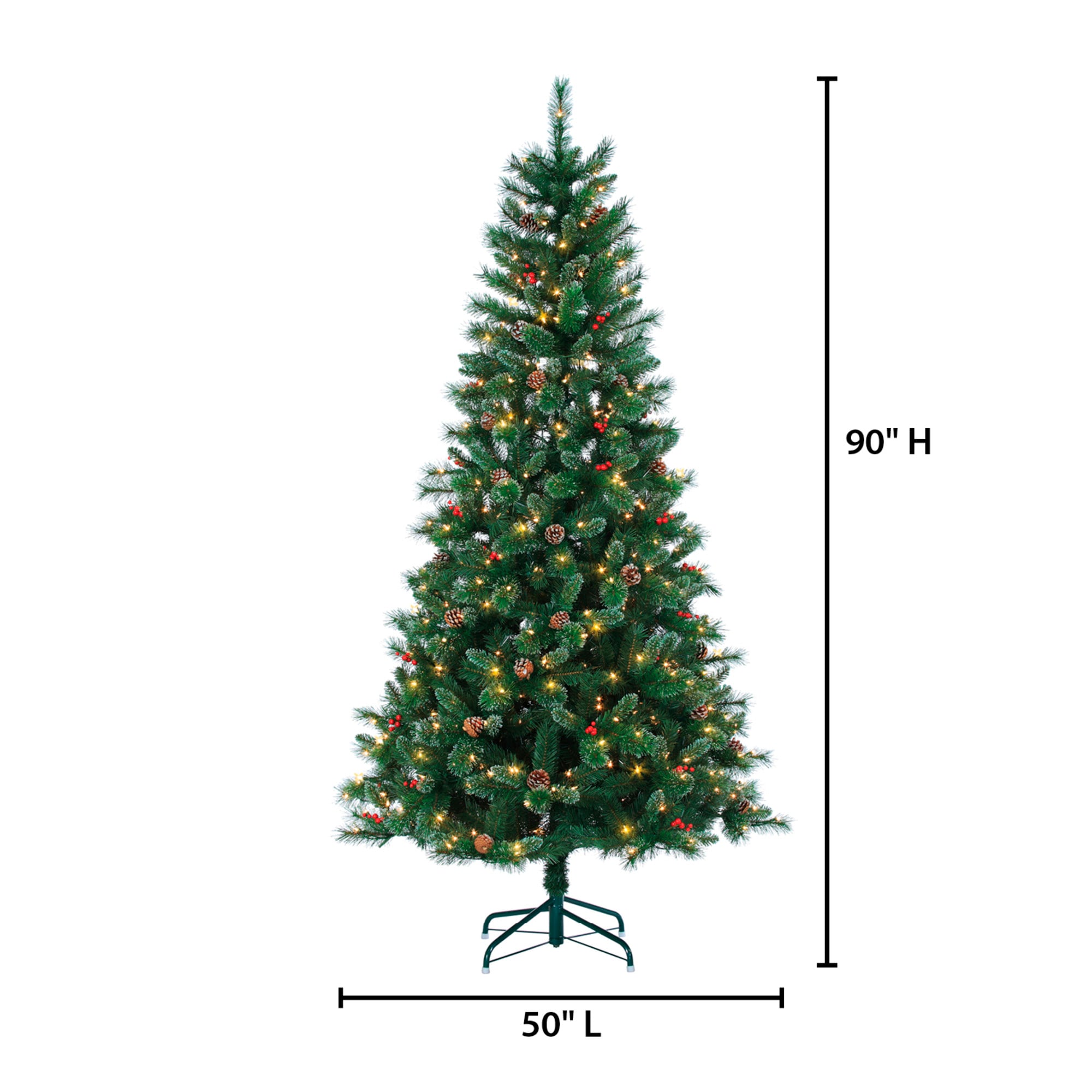 Sterling Tree Company 7.5-ft Pine Pre-lit Artificial Christmas Tree ...