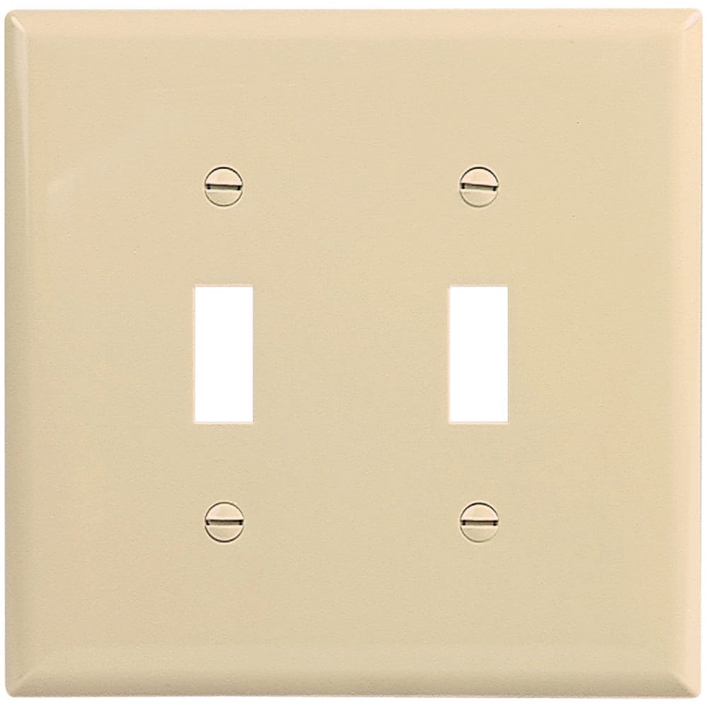 Eaton PJ2V-F-LW 2 -Gang Midsize Size Ivory Polycarbonate Indoor Toggle Wall Plate