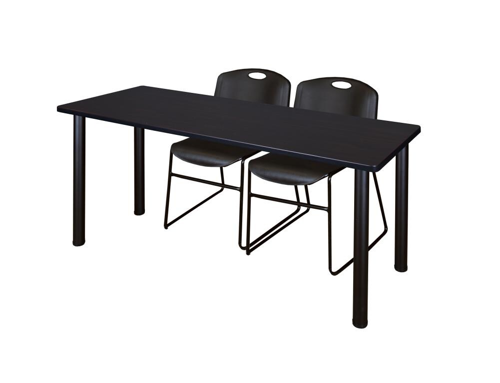 Regency MT6624MWBPBK44BK Training Brown 4-Person Training Table (66-in W x 29-in H)