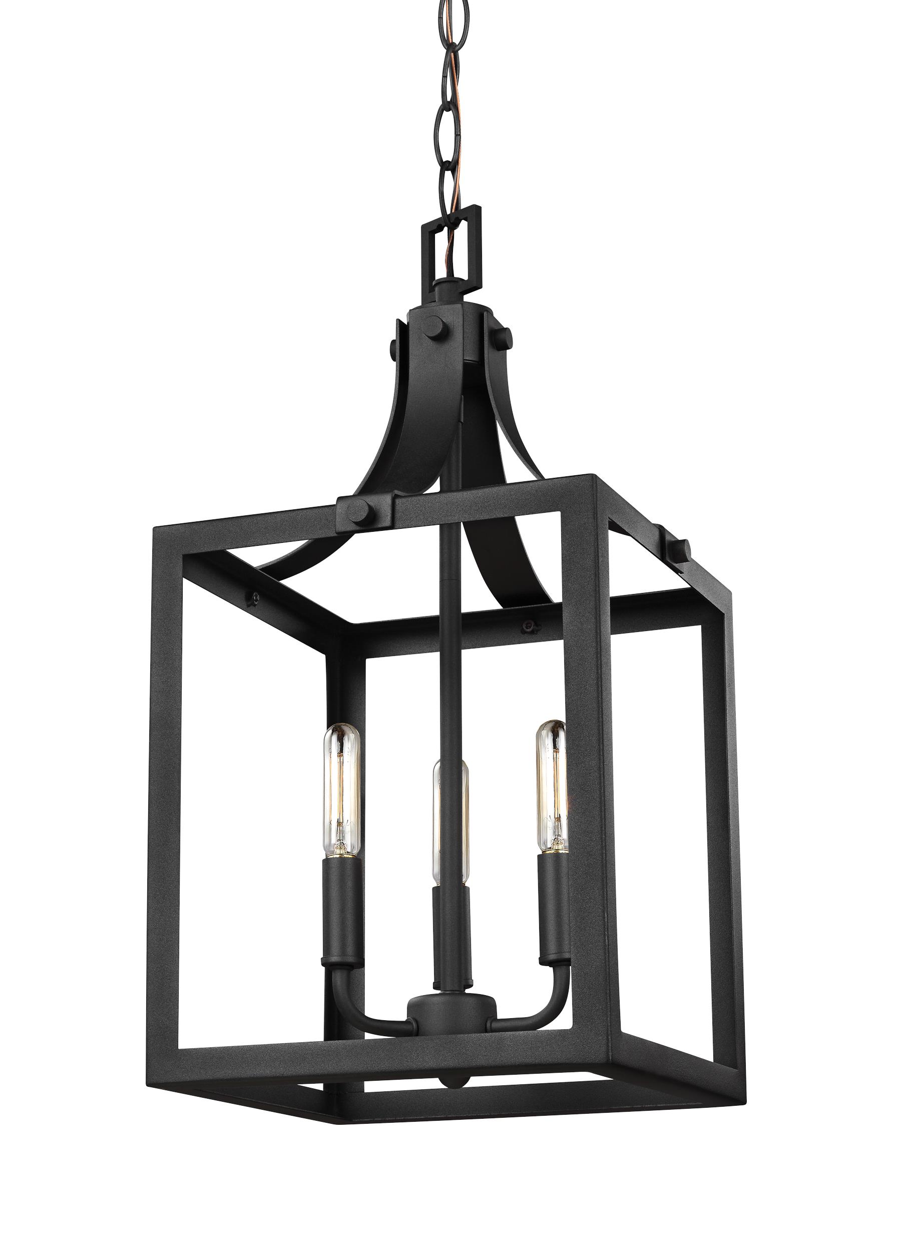 Sea Gull Lighting Labette Black Traditional Square Pendant Light