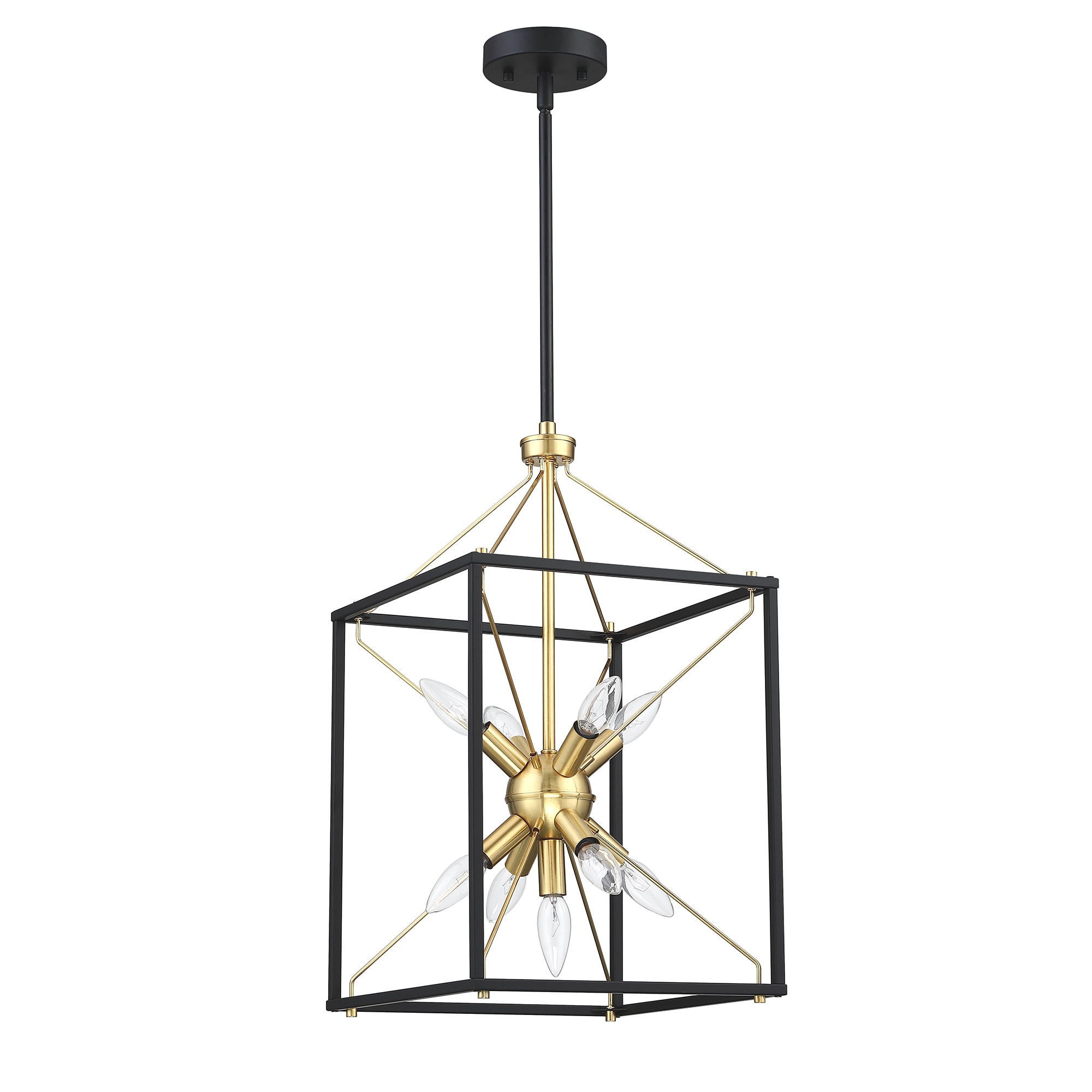 WELLFOR TTC50959 TC Pendant Light 9 -Light Matte Black Modern/contemporary Square Large Hanging Pendant light