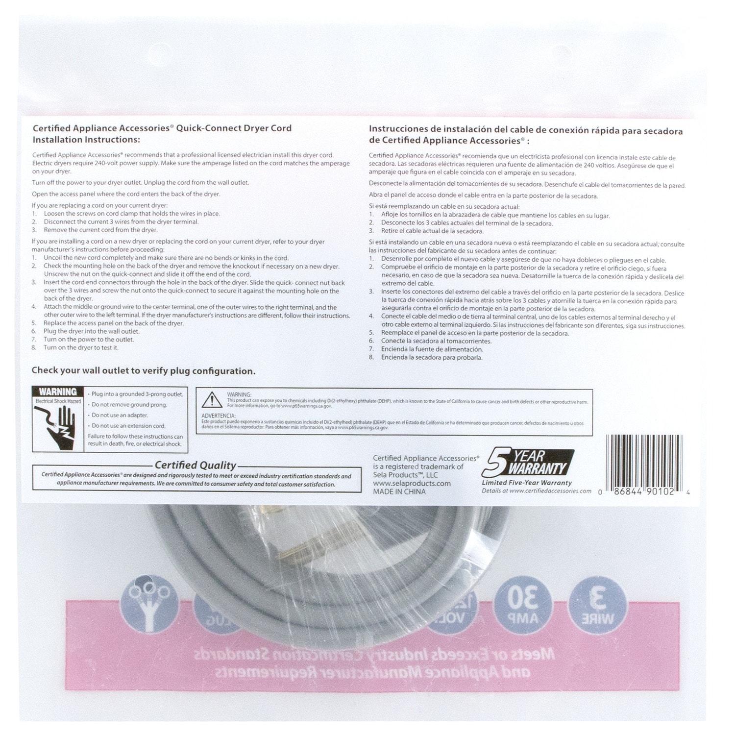 Certified Appliance Accessories 90-1020QC Appliance-Power-Cords - View #7