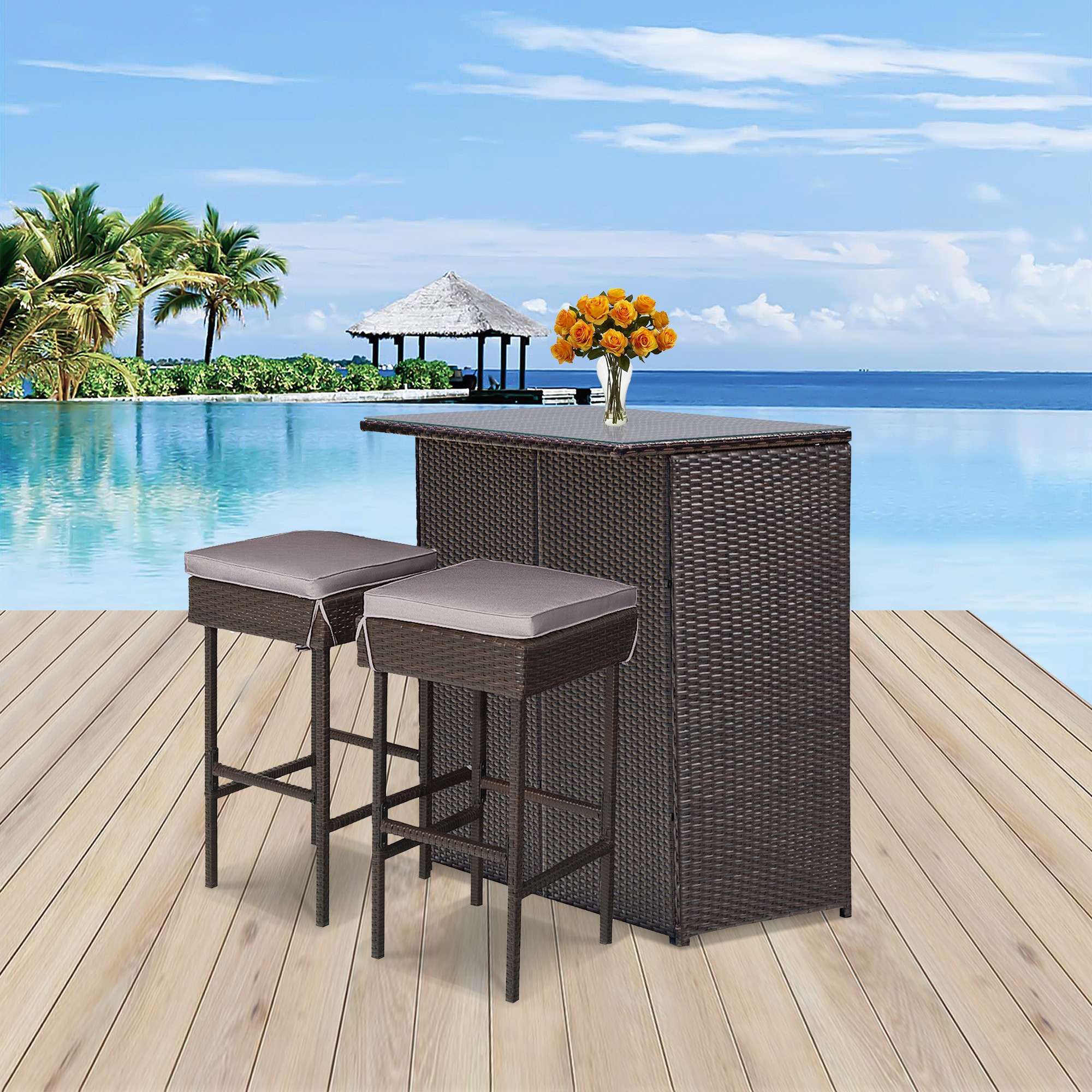 WELLFOR OUJ68745WH-GR Patio-Dining-Sets - View #8