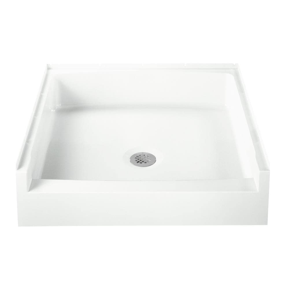 Sterling Advantage 34-in W x 32-in L with Center Drain Shower Base (White)  at
