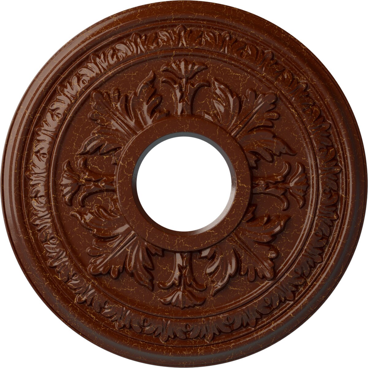 Ekena Millwork CM15BABMC Baltimore 15.375-in W x 15.375-in L Painted Burnished Mahogany Crackle Polyurethane Whole Ceiling Medallion
