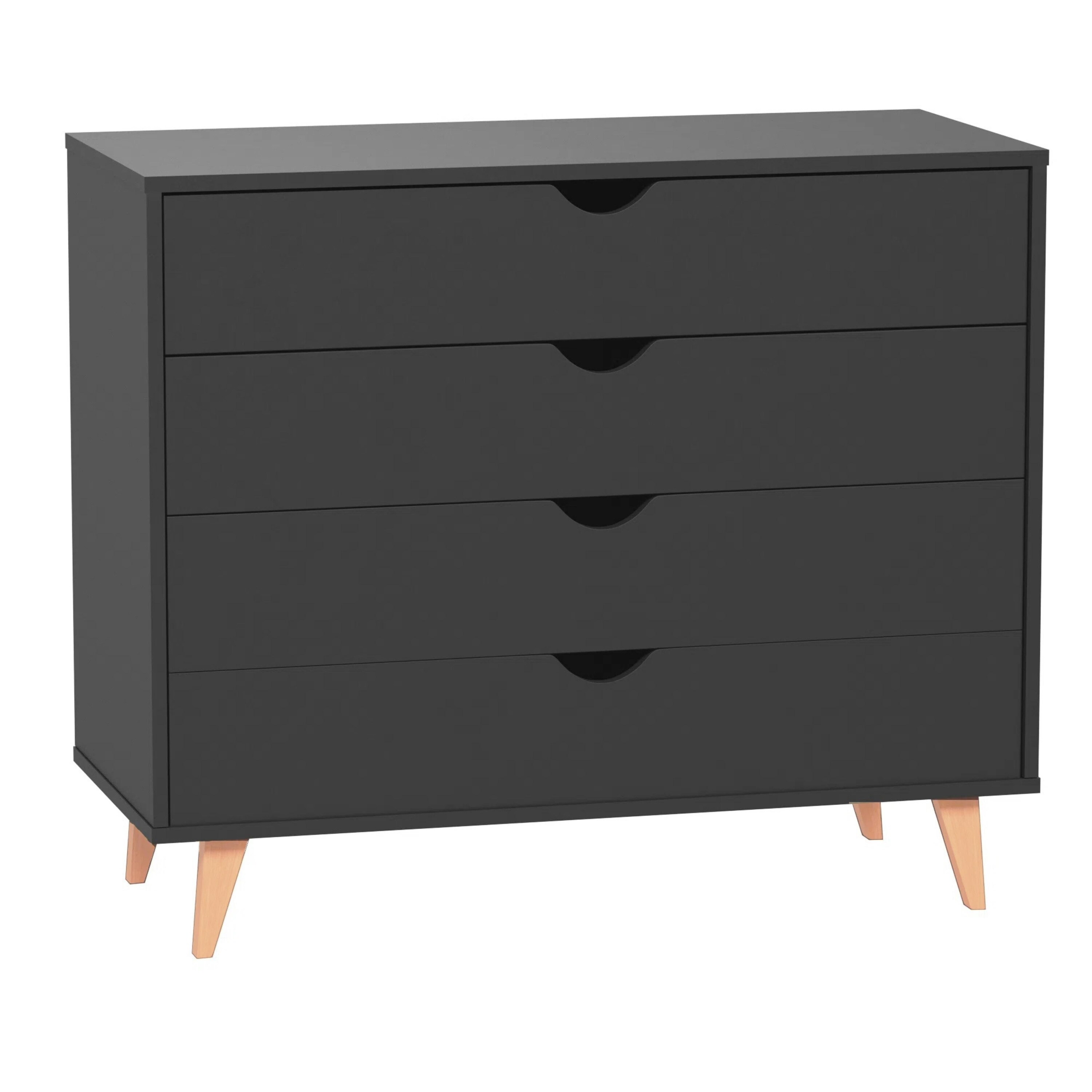 Falkk FKEX-800RUSS Black 4 -Drawer Standard dresser