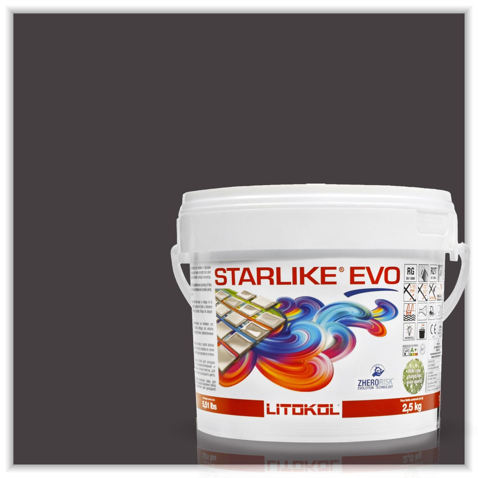 The Tile Doctor Starlike Evo Epoxy Grout 145 Nero Carbonio Classic Collection 2.5 kg - 5.5 lbs.