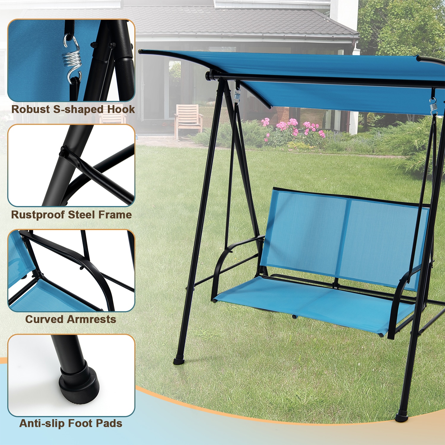 WELLFOR TDG10403NY Swing-Gliders - View #4