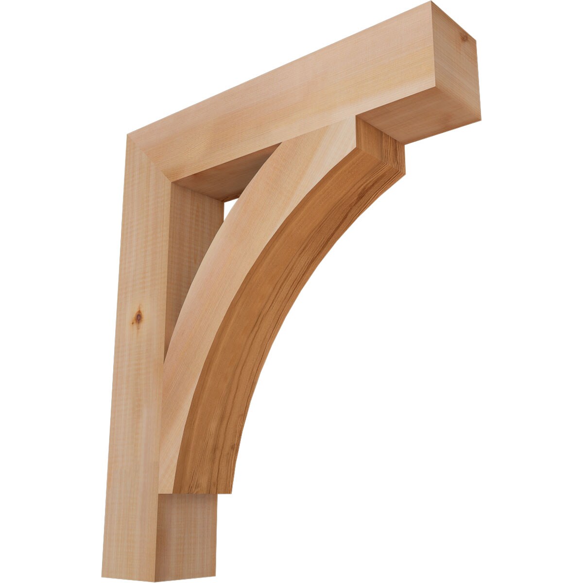 Ekena Millwork BKT04X20X24THR05SWR Thorton block smooth 3-1/2-in x 20-in x 24-in Western red cedar Brown Wood Standard bracket