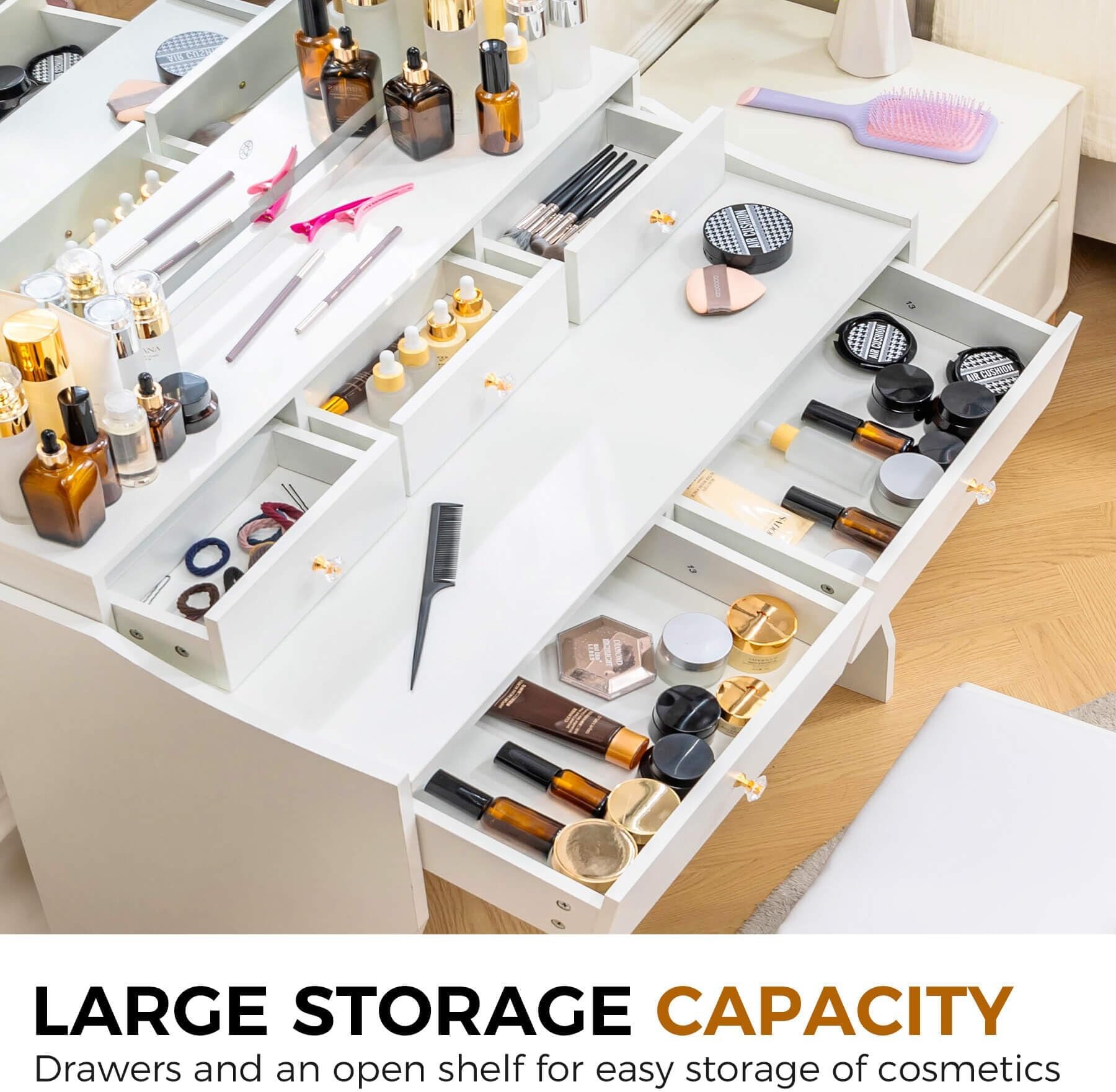 GTPLAYER LOWE'S-B200-WHITE-DZ Bedroom-Vanities - View #4