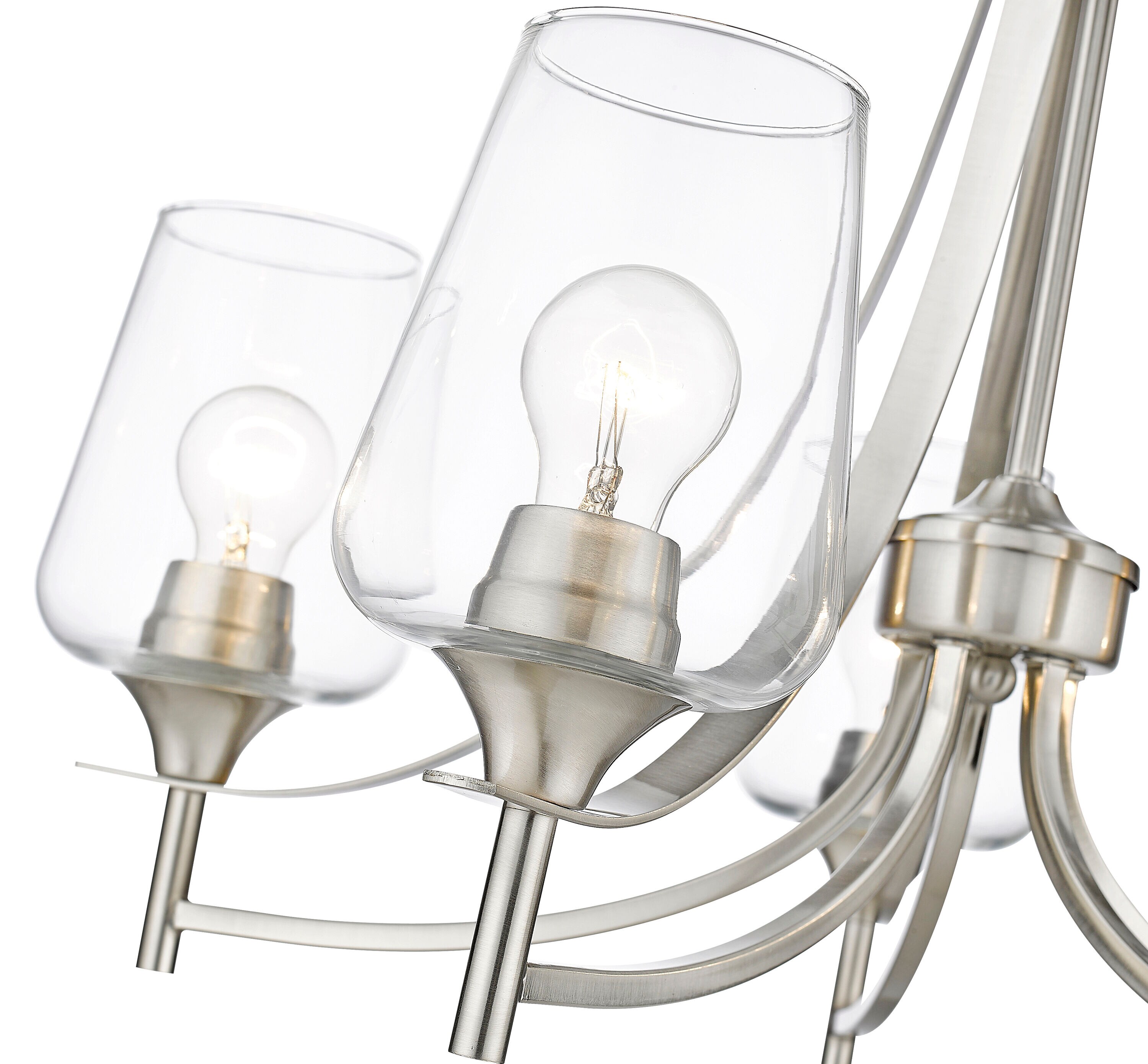 Joliet 5-Light Brushed Nickel Glass Shade Chandelier