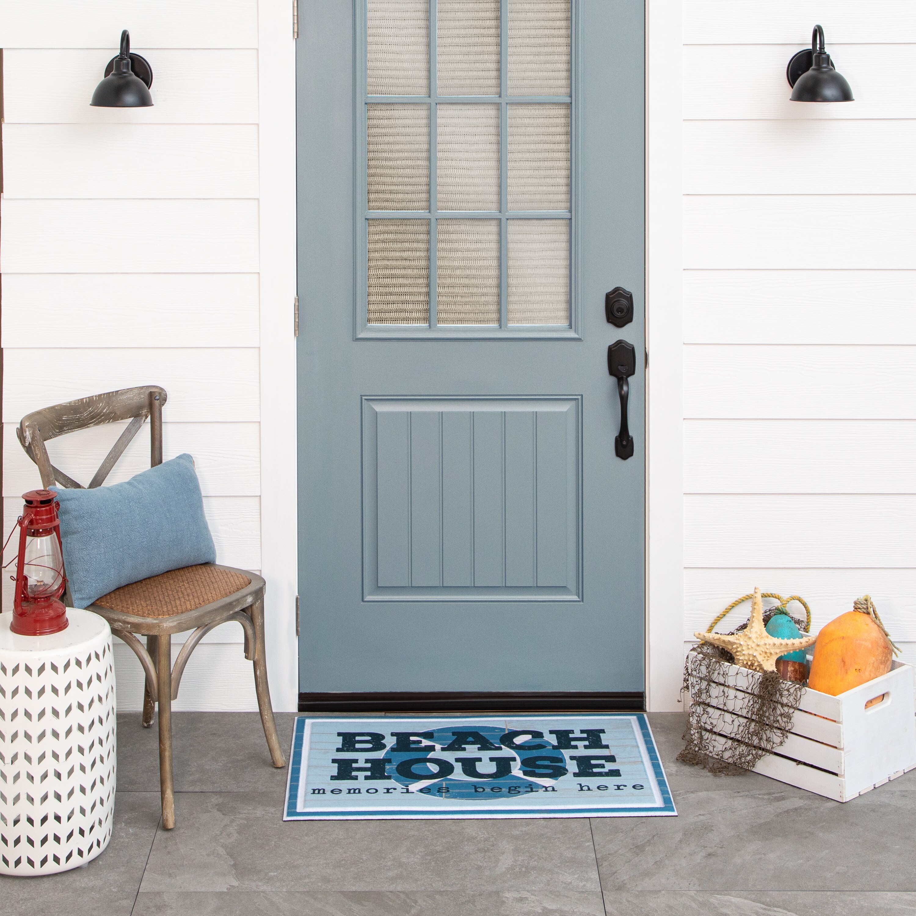 allen + roth 2-ft x 3-ft Multiple Colors/Finishes Half-round Outdoor Door  Mat in the Mats department at