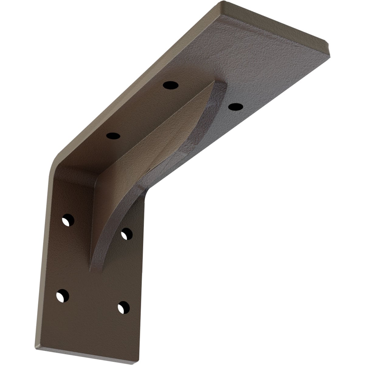 Ekena Millwork BKTM02X06X03EBHBR Embrey 6-in x 2-in x 3.75-in Brown Steel Mounting bracket