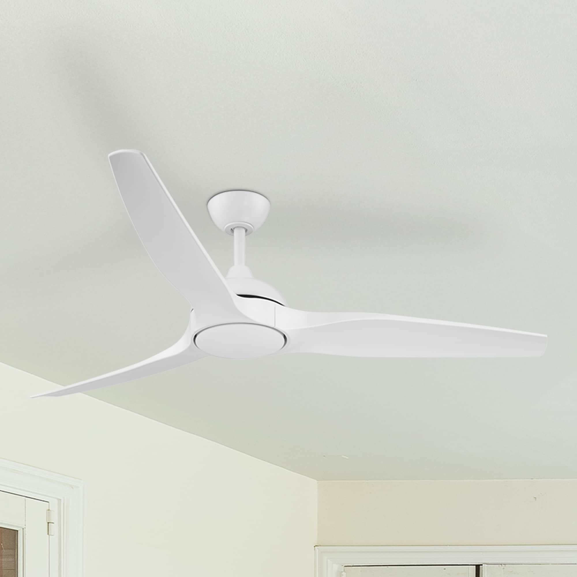 Designers Fountain FR-ARC60RGB-MW Arcas 56-in Color-Changing Integrated LED Outdoor Matte White with White Blades Ceiling Fan With Light - Remote Included ( 3 -Blade )