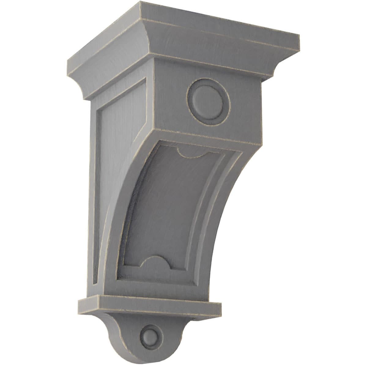 Ekena Millwork CORWD05X05X09ARPG 5-in x 5-in x 9-in Vintage Decor Finished Rubberwood Gray Wood Paintable/Stainable Corbel