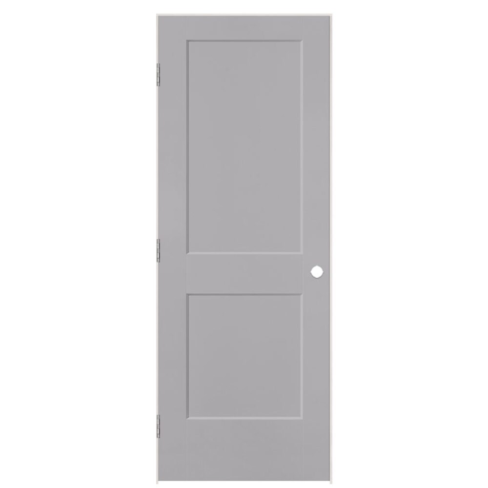 Masonite 32-in x 80-in Driftwood Hollow Core 2-panel Square Right Hand Smooth Prefinished Molded Composite Flat Jamb Single Prehung Interior Door -  826128