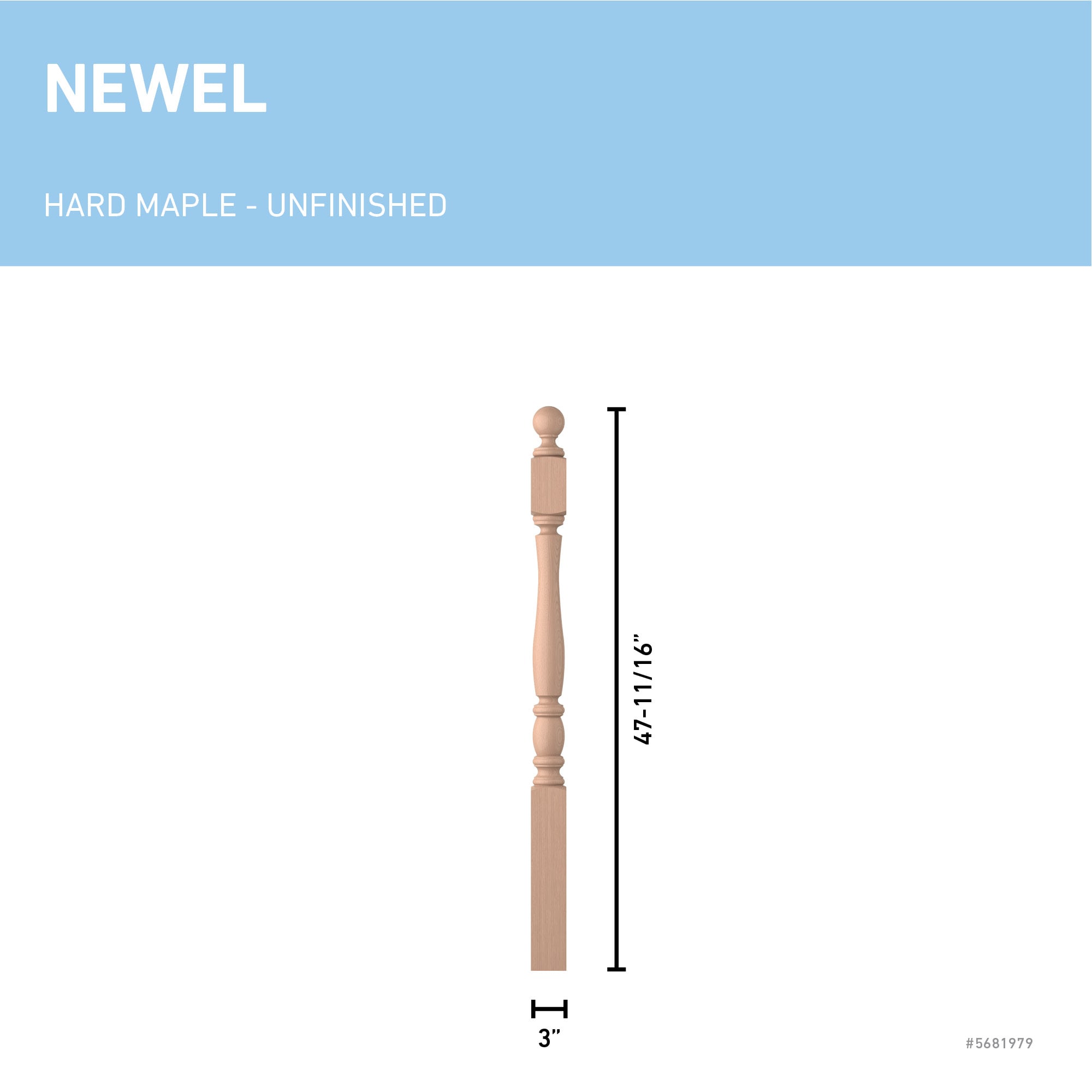 L.J. Smith Stair Systems LJP-3240BT-HM Interior-Stairpart-Newel-Posts - View #3