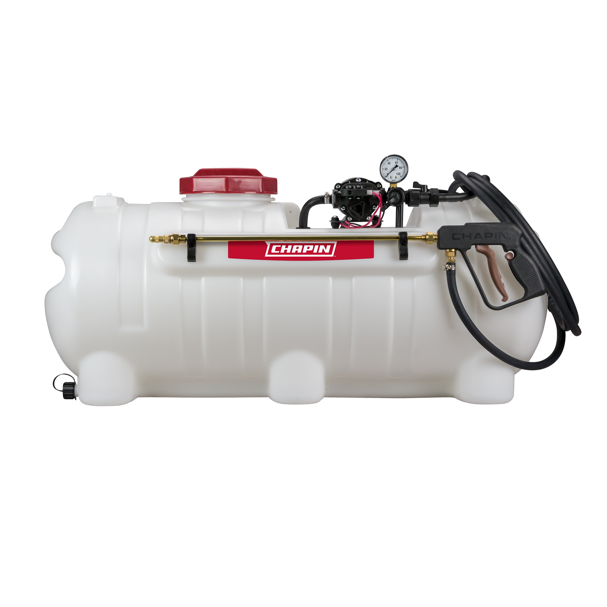 Chapin 97500E 25-Gallon 12-volt Battery Operated Reinforced Hose Plastic Boom Sprayer with Adjustable Spray Charger Not Included