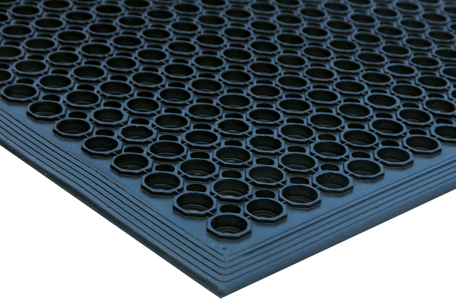 Narrow Grid - Black - 3' x 33' - Easy Wheel Roll - No  Slip/Anti-Fatigue/Drainage - Heavy Duty - PVC - Workplace Floor Mat