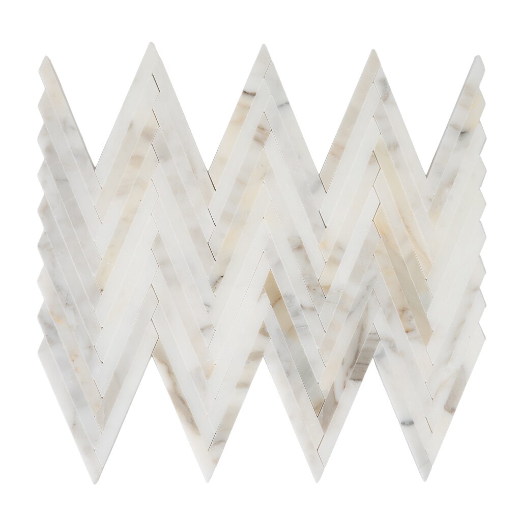 Apollo Tile Sample - Serena White Gray Gold 4-in x 5-in Polished Floor and Wall Tile