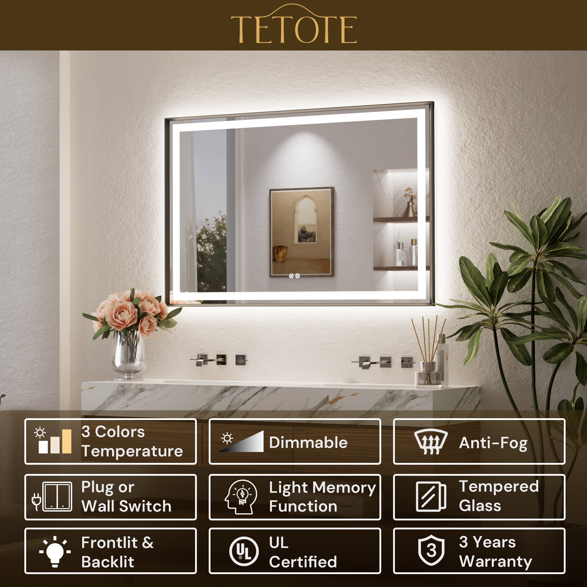 TETOTE LSC-TE-2432DG-B66 Framed-Bath-Mirrors - View #3