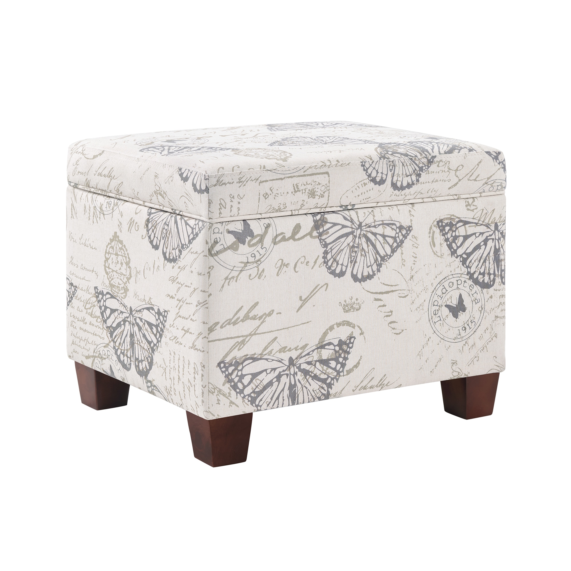 Convenience Concepts R9-235 Madison Modern Butterfly Fabric Canvas Storage Ottoman