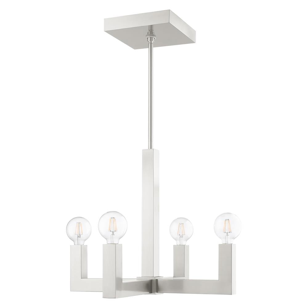 Mini Brushed Nickel Crystal 4-Light Chandelier