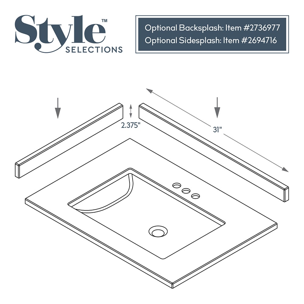 Style Selections TR231-SLV3 Vanity-Tops - View #4