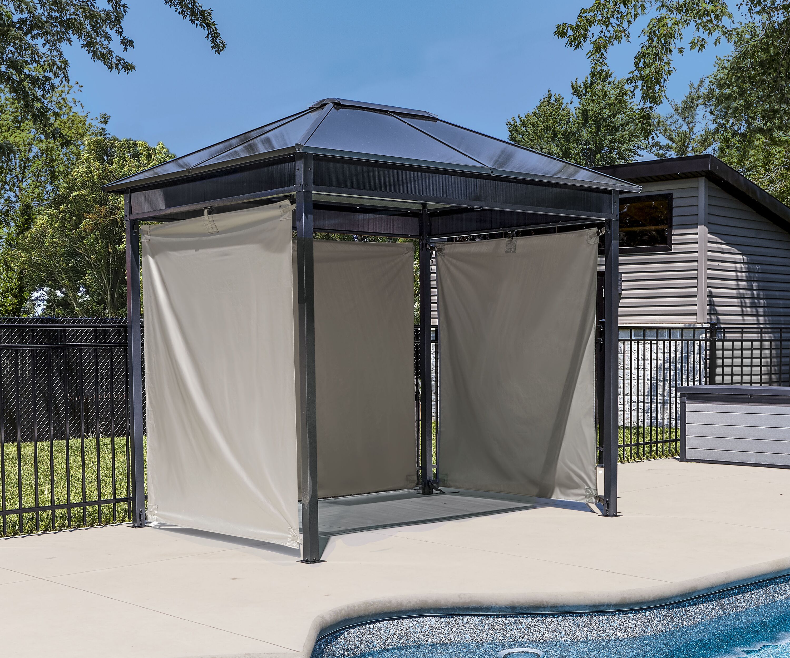 Danxia Black Steel and Polycarbonate 7x9 Ft Gazebo
