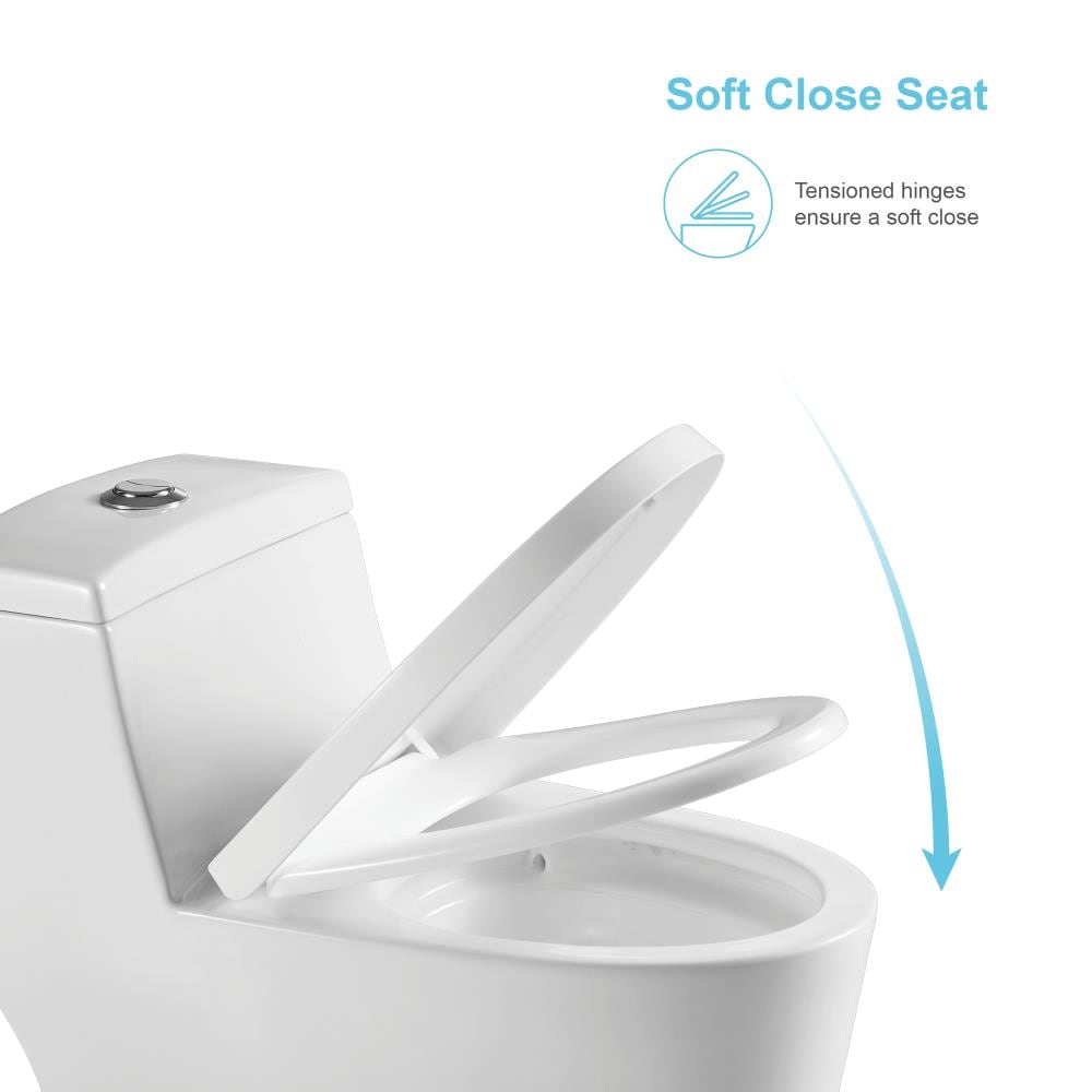 Eridanus One-piece toilet White Dual Flush Elongated Standard Height ...