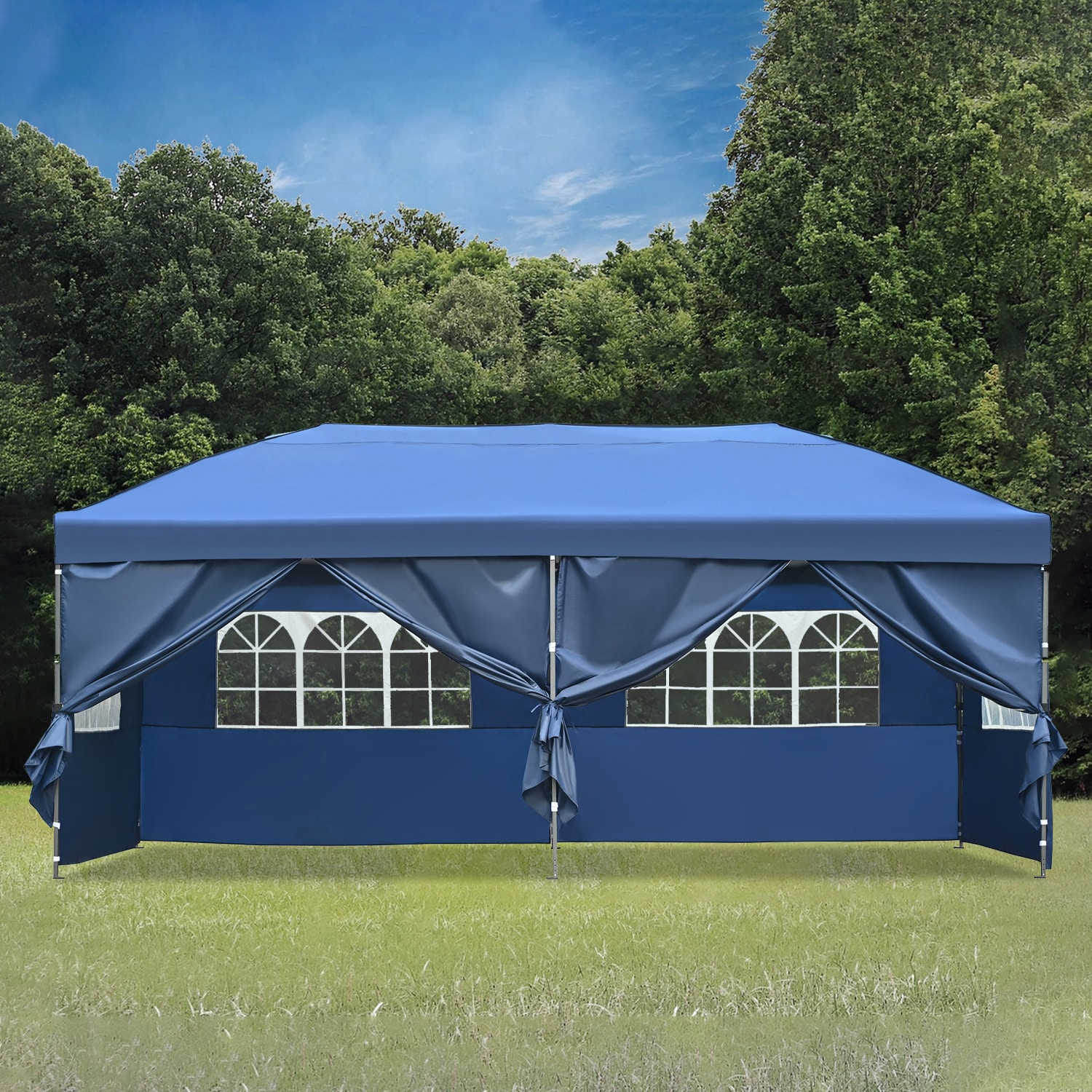 Topcraft TCGZB32 19.2-ft x 9.7-ft Rectangle Navy Pop-up canopy