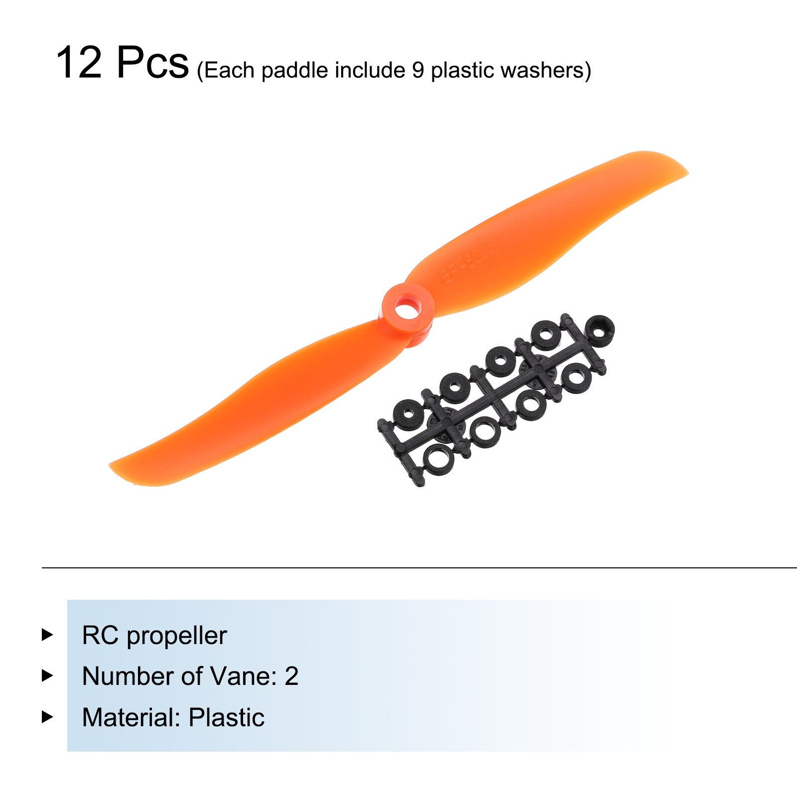 Unique Bargains 12pcs 6035 RC Propellers Blade Prop 2 Vane 15.2cm Dia ...