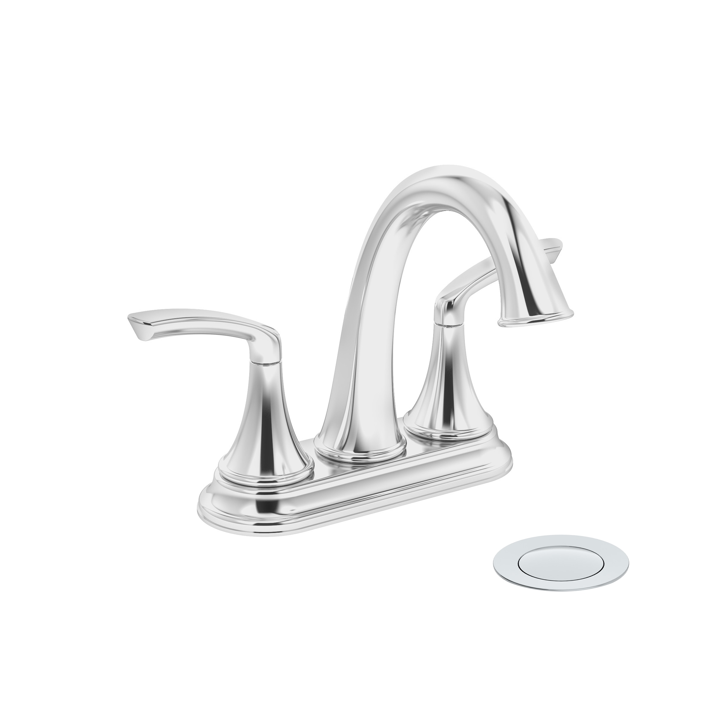 Symmons Elm Polished Chrome 4-in centerset 2-Handle WaterSense Bathroom ...